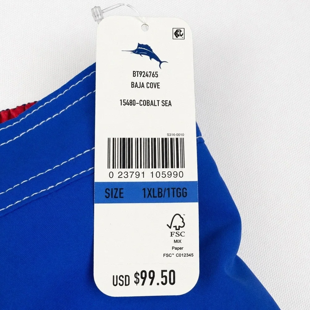 Tommy Bahama Mens Baja Cove Board Shorts Cobalt Sea Blue BT924765 Size 1XLB
